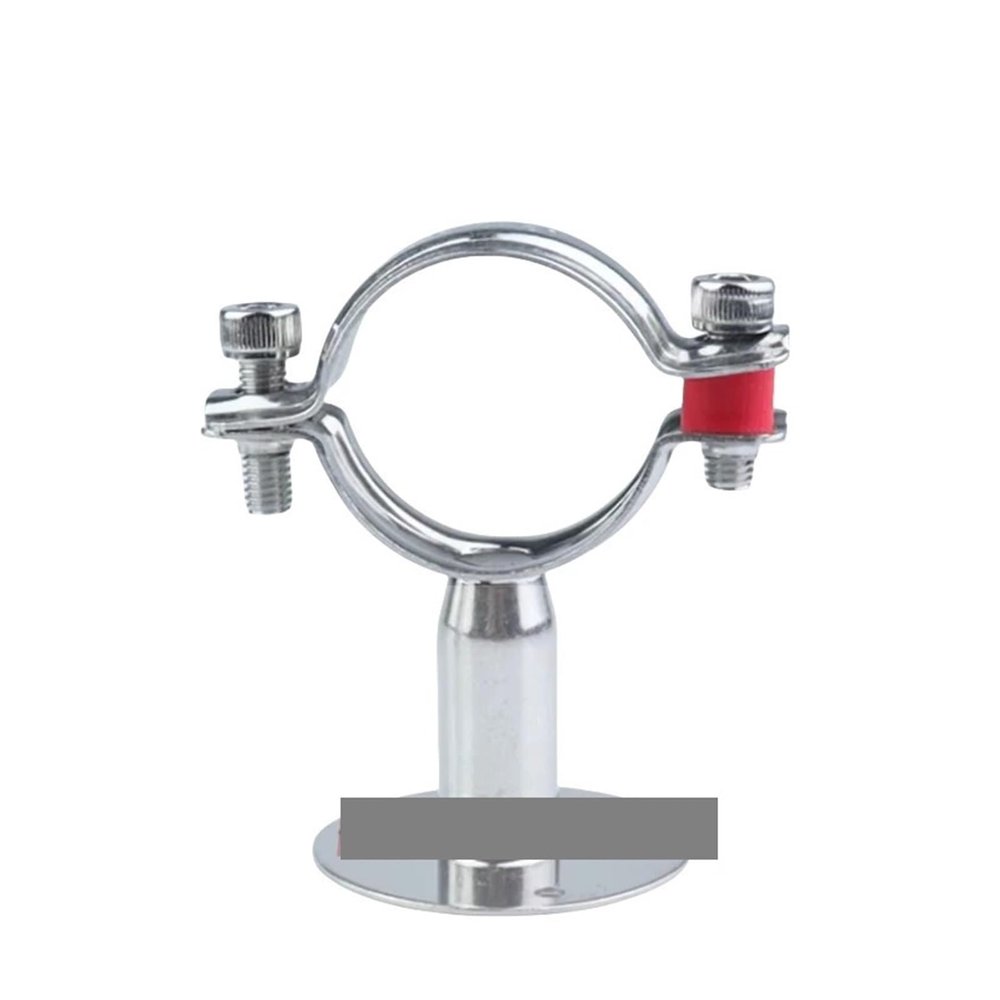 1-Piece Stainless Steel Pipe Clamp for 25–27 mm OD Tubes, 50 mm Pole, with Base Plate