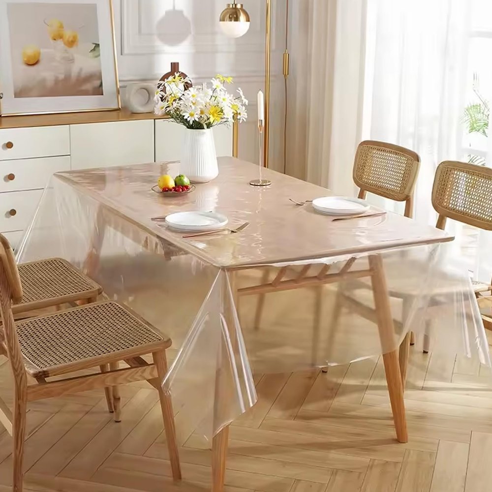 Transparent Tablecloth, Washable PVC Table Cover