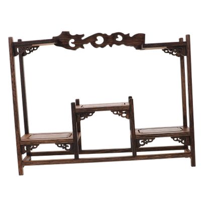 Luxshiny Antique Carved Display Stand for Home and Office