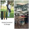 XL Superb Height-Adjustable Folding Camping Table, Aluminum, Black, 90 x 50 cm view 2