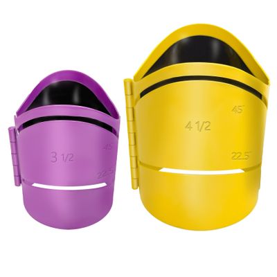 Metal Pipe Cutting Guide Set, 8.9 cm and 11.4 cm, for Cross and Saddle Cuts at 22.5°, 45°, and 90°
