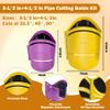 Metal Pipe Cutting Guide Set, 8.9 cm and 11.4 cm, for Cross and Saddle Cuts at 22.5°, 45°, and 90° view 2