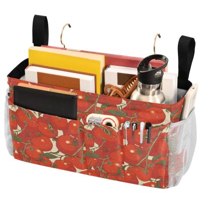 FRODOTGV Bedside Caddy with Pockets, Tomato and Vegetable Print