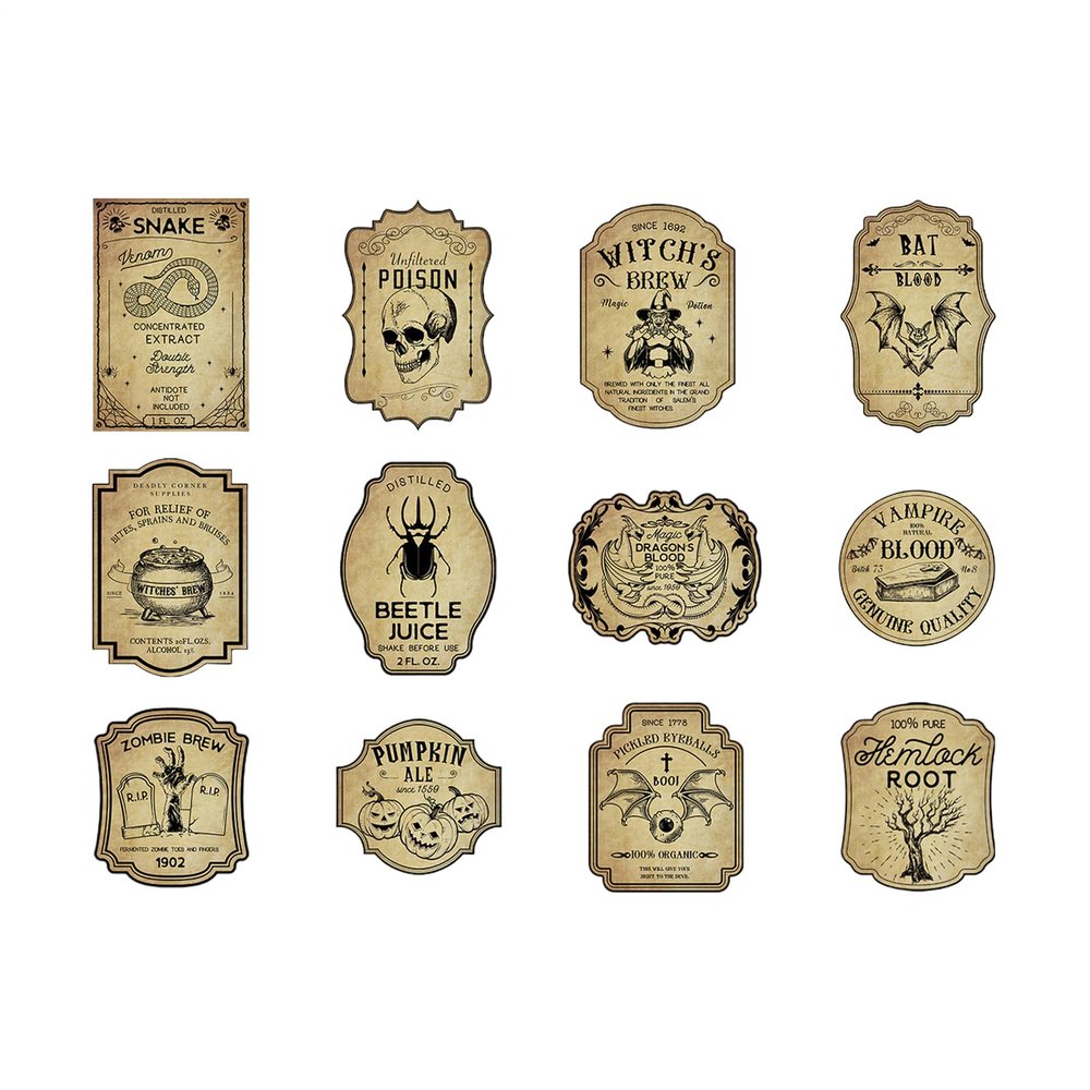 Wine Bottle Stickers, 12 Pack