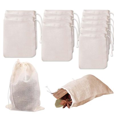GHPKOTW 10-Pack Cotton Muslin Bags with Drawstring