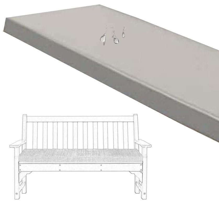 UWOBTN Waterproof Outdoor Bench Cushion, 100 x 50 x 3 cm