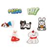 Embroidered Cartoon Animal Patches, Rabbit, 7 Pieces view 4