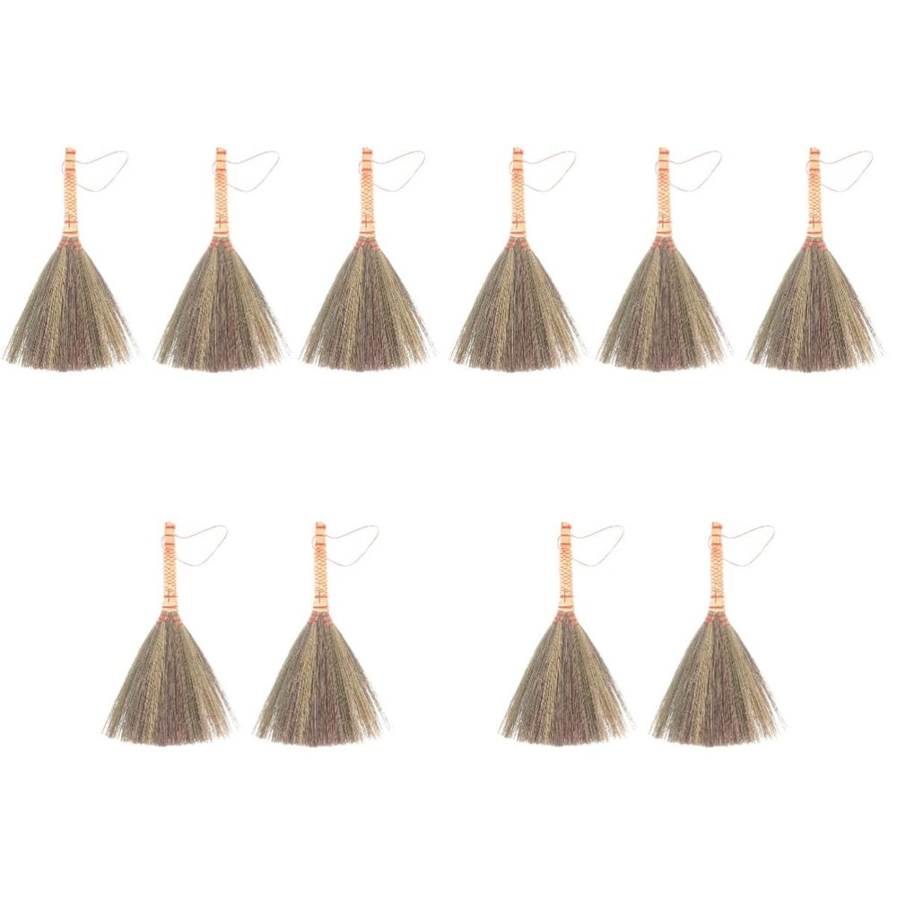 Cabilock 5 Sets of Handmade Dust Brooms, Small Desktop Cleaning Brushes for Home and Office, Ergonomic, Durable and Practical, 2 Pieces × 5