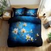 Kids' Soft Floral Bedding Set, Blue, 200 x 200 cm, 3-Piece Microfiber Set view 3