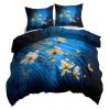 Kids' Soft Floral Bedding Set, Blue, 200 x 200 cm, 3-Piece Microfiber Set view 4