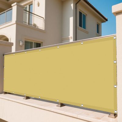 Rectangular Sun Shade Sail 160 x 320 cm, Waterproof, 98% UV Protection, Sand Yellow