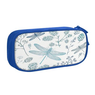 njkhbolk Portable Pencil Case with Dragonfly Print