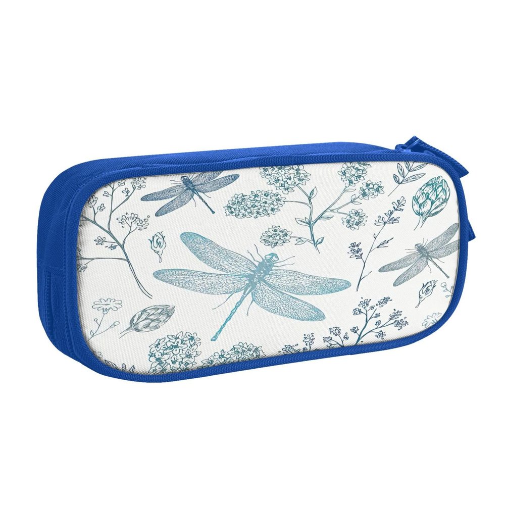 njkhbolk Portable Pencil Case with Dragonfly Print
