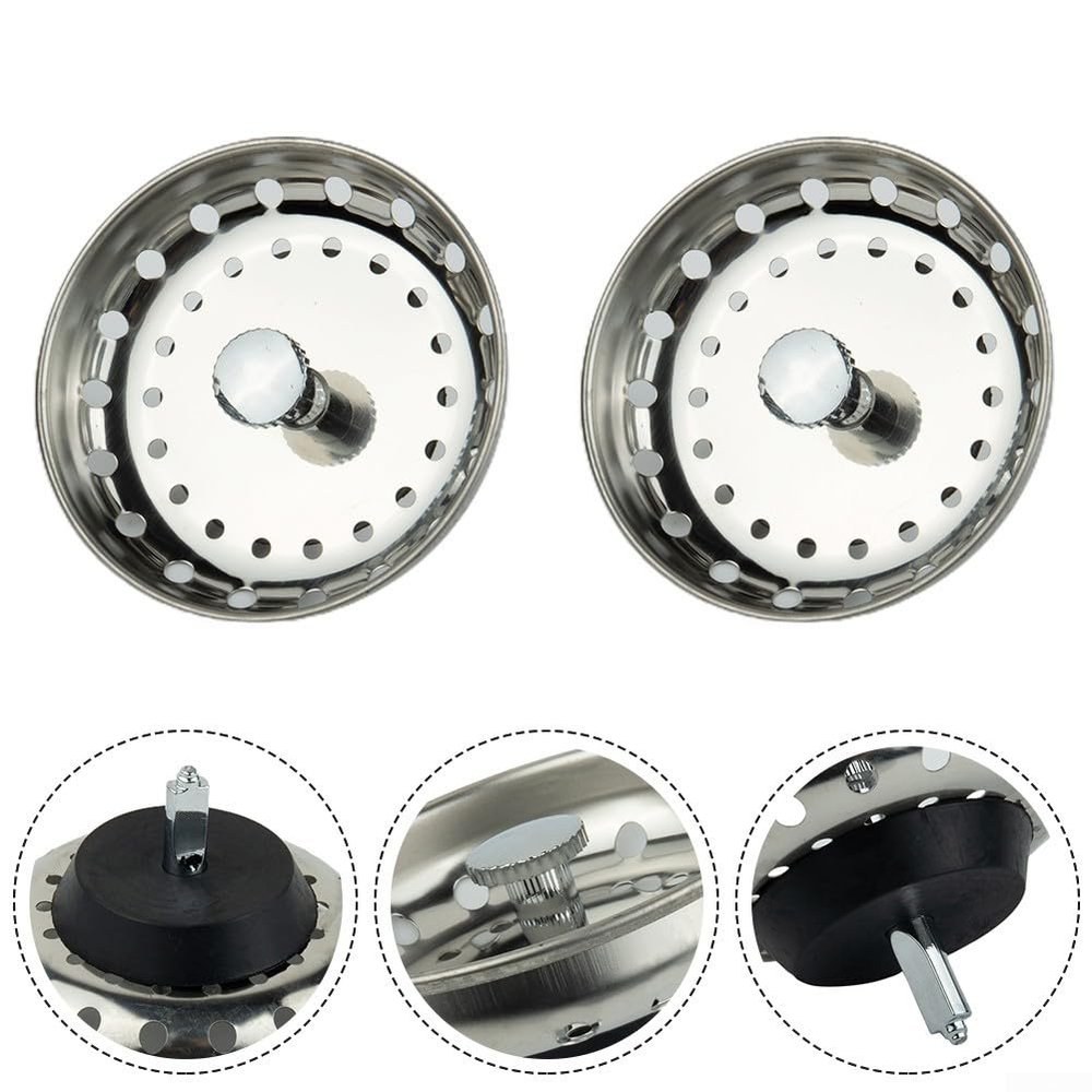 2-Pack Kitchen Sink Strainers with Stainless Steel Mesh