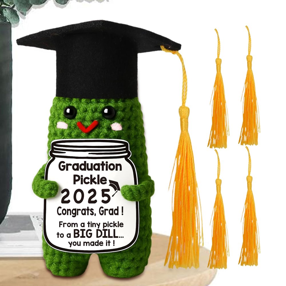 Wusideday Crochet Doll - Motivational Aid with 5 Colorful Tassels