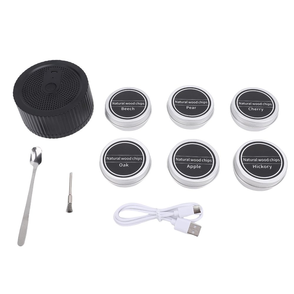 Oreilet Electric Whiskey Smoker Kit, Butane-Free, Rechargeable, with 6 Boxes of Wood Chips