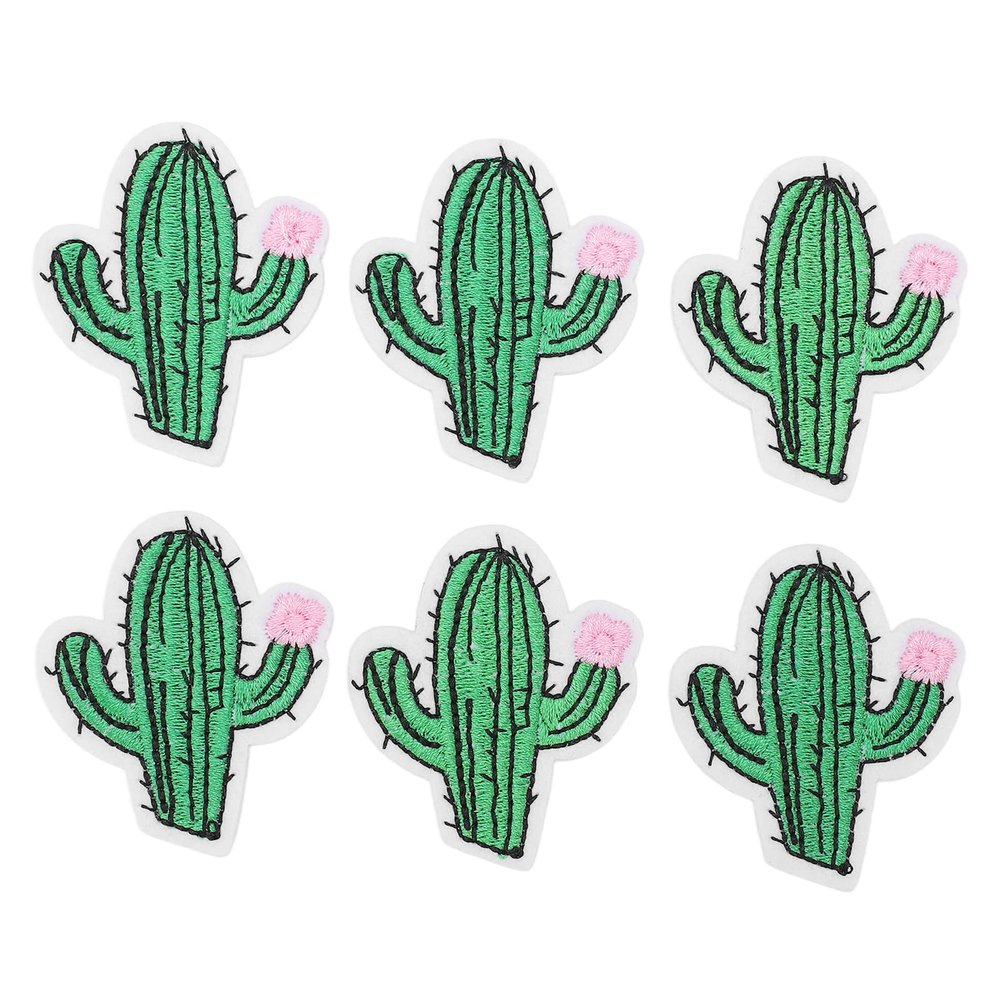 6Pcs Cute Embroidered Cactus Patches