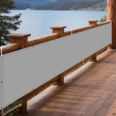 Waterproof Rectangular Shade Sail 95 x 300 cm, 98% UV Protection, Light Gray
