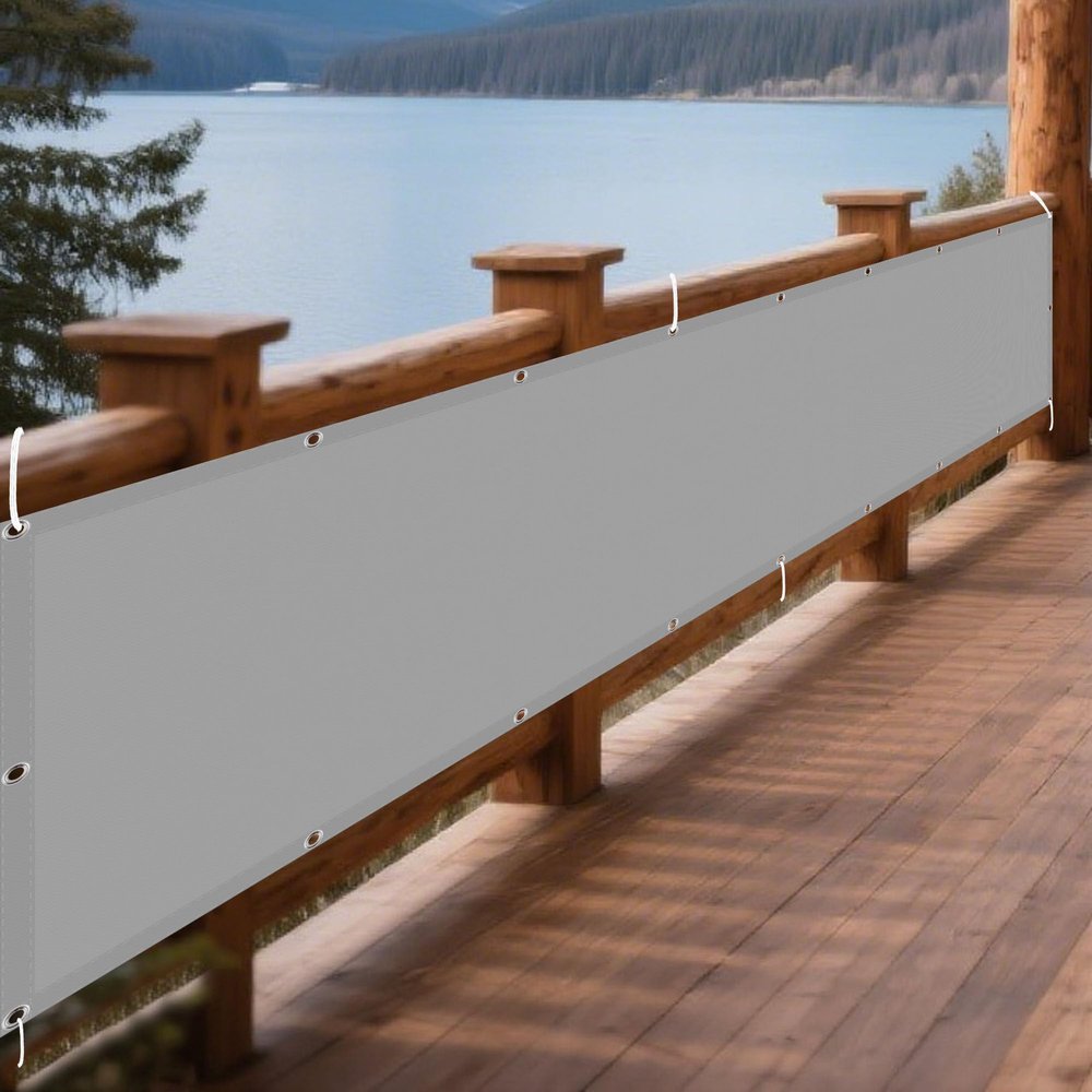 Waterproof Rectangular Shade Sail 95 x 300 cm, 98% UV Protection, Light Gray