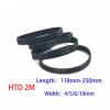 HTD 2M Rubber Timing Drive Belt, 118 mm × 10 mm, 59 Teeth view 2