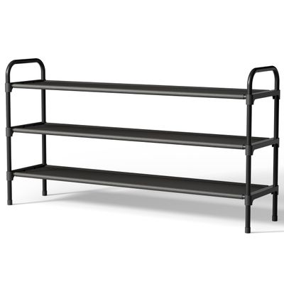 Kitsure Shoe Rack for Closet, 3-Tier, Black