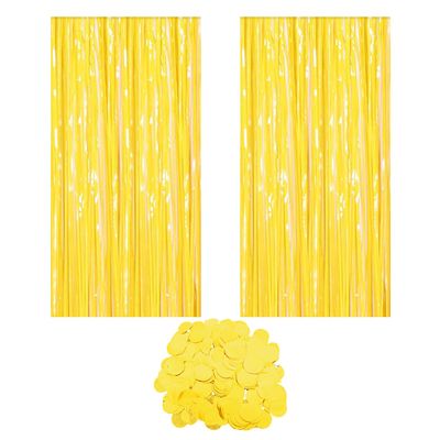 2 Yellow Rain Curtains & Decorative Paper Pack