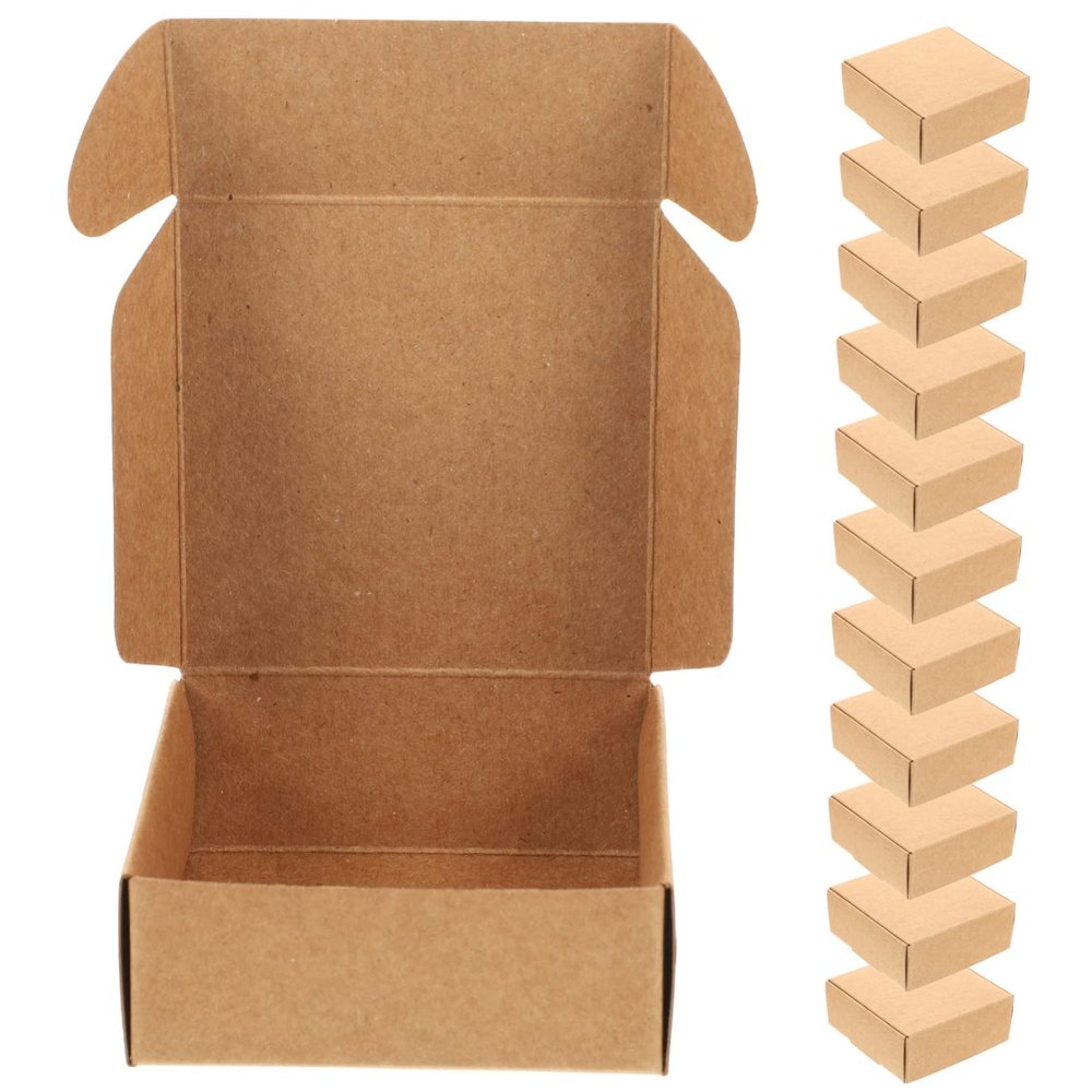 TOPPERFUN 15 Handmade Kraft Paper Soap Boxes, Easy to Assemble, Vintage Style with Heart Window