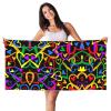 DEXNEL Gay Pride Rainbow Print Beach Towel, Lightweight, Quick-Drying Peach-Skin Velvet view 1