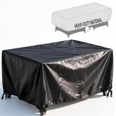 Outdoor Furniture Cover 130 x 100 x 95 cm, Waterproof Black Rectangular 420D Oxford Cover