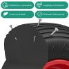 Trintion 4.80/4.00-8 PU Solid Wheel for Wheelbarrows, 15-Inch Axle, Grooved Tread view 4