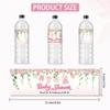 GOMAKERER 30 Sheets Water Bottle Labels for Newborns Pink June Rose view 2