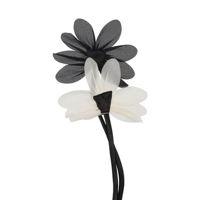 Black and White Lace Fabric Clothing Brooch Applications