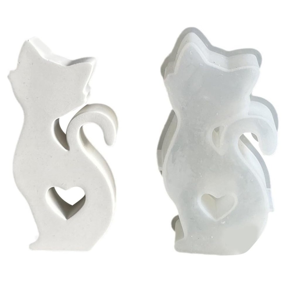 Silicone Mold for Heart, Cat, and Soap Creations