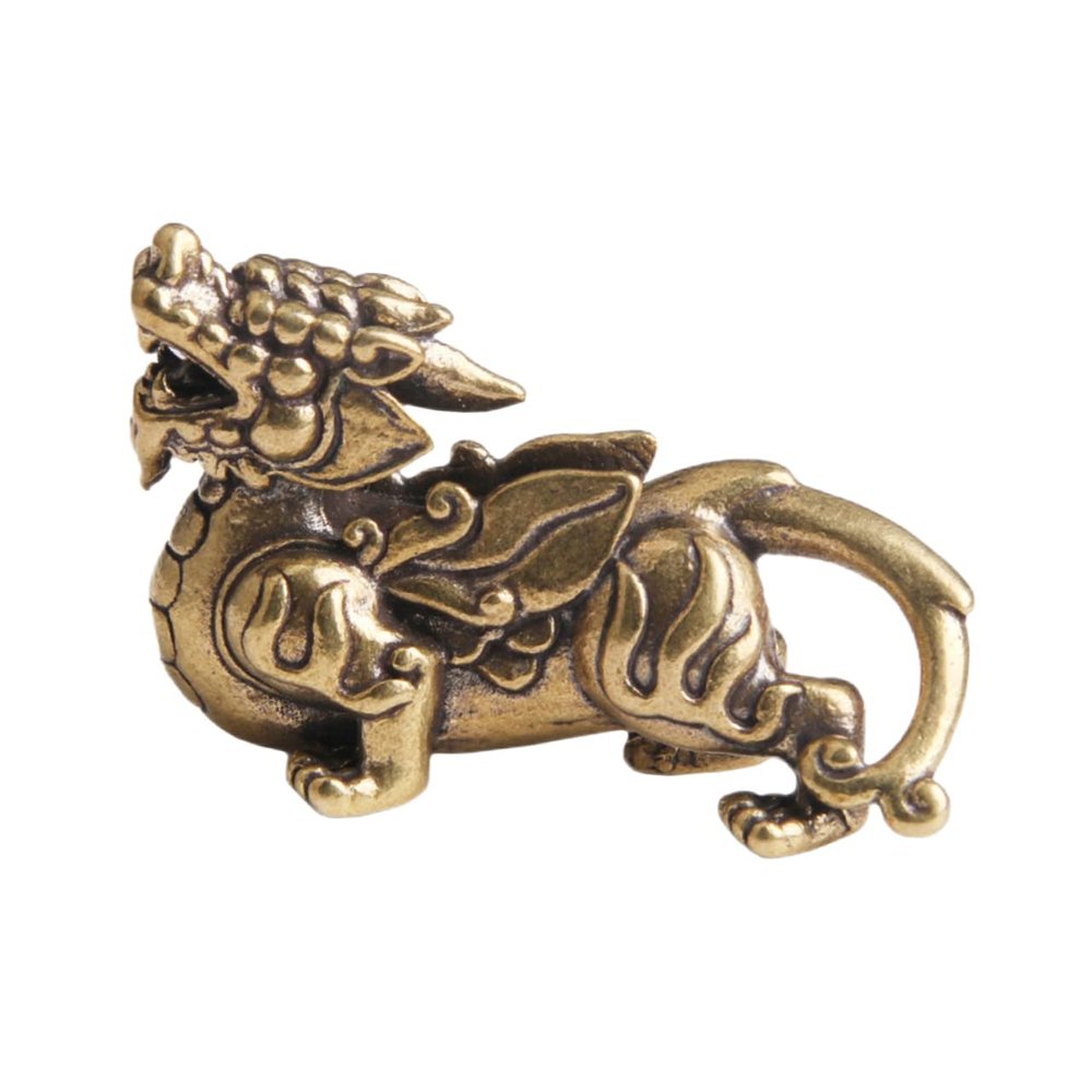 TOPPERFUN Vintage Brass Qilin Figurine Ornament