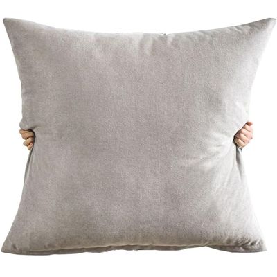 Korean Velvet Stain-Resistant Square Pillowcase, 80 x 80 cm, Invisible Zipper, Machine Washable, Gray