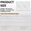 BENECREAT Cotton Fabric with Floral Embroidery 100x140cm view 2