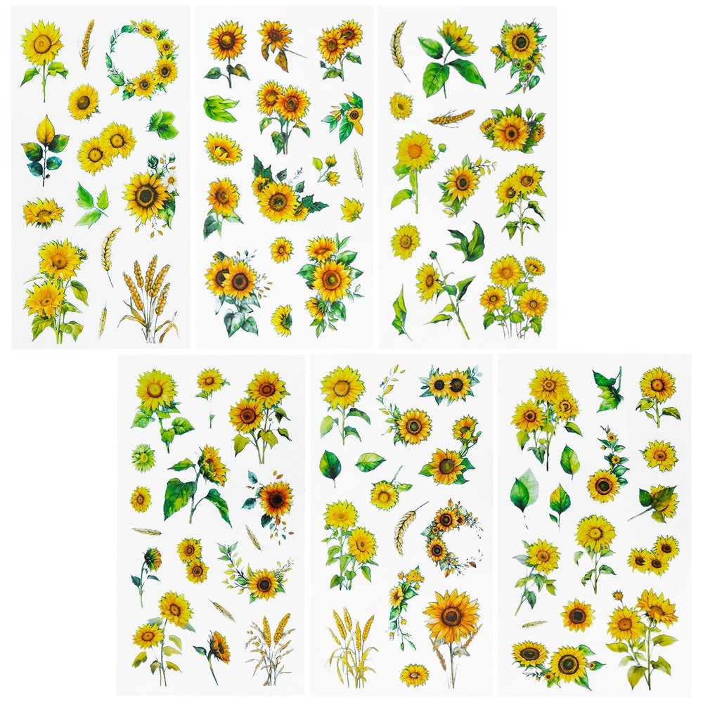 REEKNOKOL 12 Sheets Flower Stickers