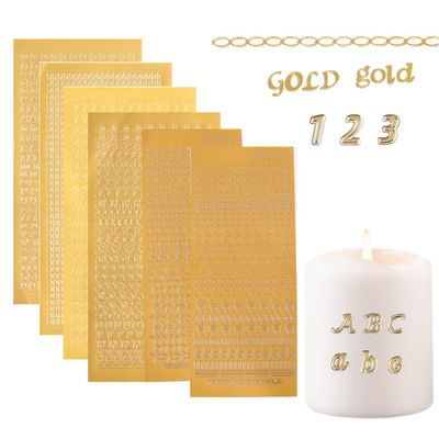JRYXDS Gold Letter & Number Sticker Set