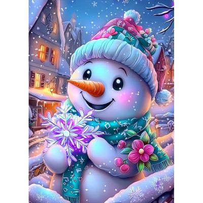 MAXBYE Christmas Diamond Painting Kit for Adults, DIY Snowman Art Set 30x40cm