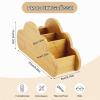 HAOTIAN-X Cloud-Shaped Wooden Remote Control Holder, 4 Compartments, Desk Organizer, 23 x 11 x 8 cm view 2