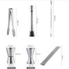 ZHANGXABN Cocktail Shaker Set, 17-Piece Bartender Set with Elegant Wooden Stand, Black view 4
