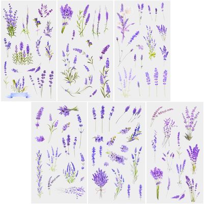 REEKNOKOL 12 Sheets Lavender Stickers