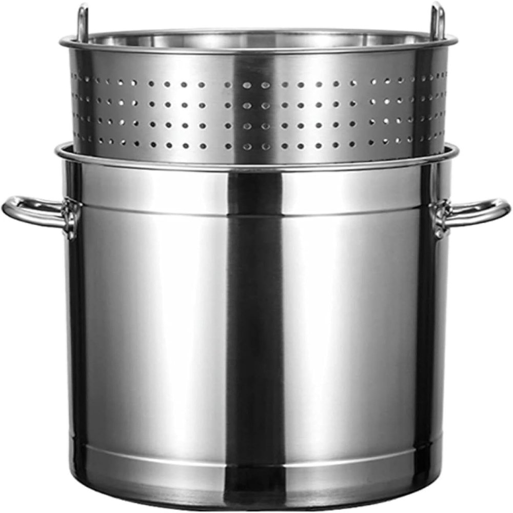 Stainless Steel Stockpot with Basket and Lid