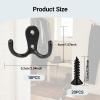 10 Pack Double Coat Hooks - Black and Silver view 2
