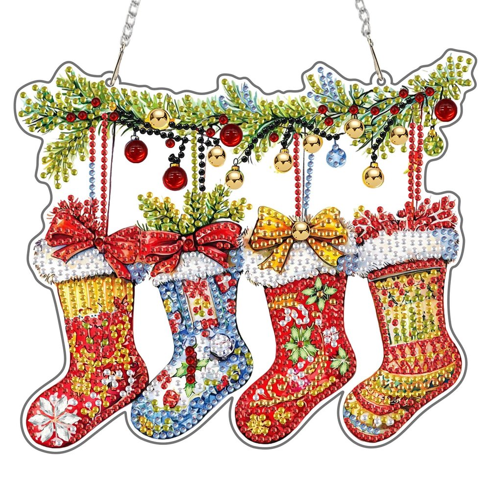 MAXBYE Diamond Painting Christmas Stockings Set