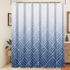 Xiaoterna 200 x 180 cm Abstract Stripe Shower Curtain, White and Blue Gradient view 1