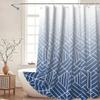 Xiaoterna 200 x 180 cm Abstract Stripe Shower Curtain, White and Blue Gradient view 3