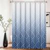 Xiaoterna 200 x 180 cm Abstract Stripe Shower Curtain, White and Blue Gradient view 4