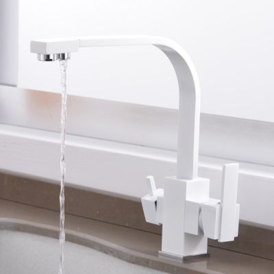 360° Rotatable Kitchen Sink Faucet with Reverse Osmosis Dual Outlet
