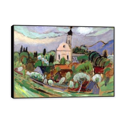 NHLDZYH Black Frame Fine Art Poster, “Untitled 24” by Gabriele Münter, Canvas Print, 30 x 42 cm